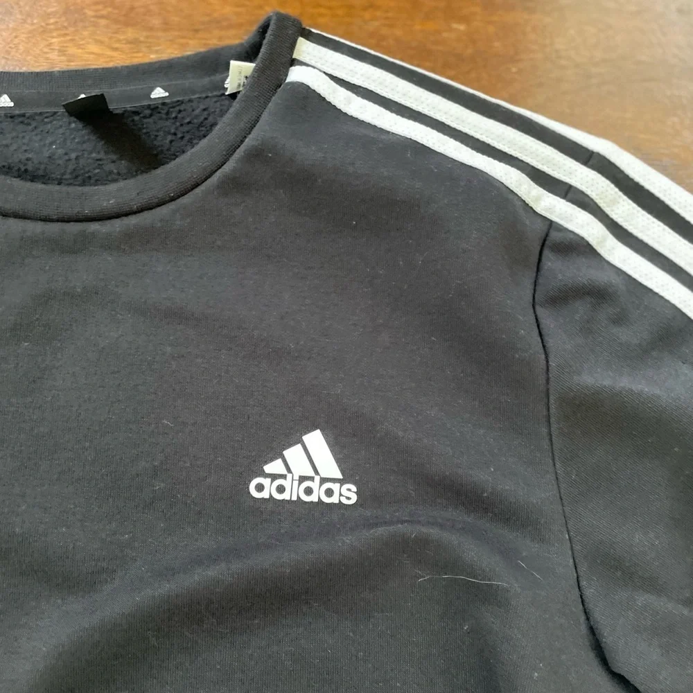Adidas Essentials 3-Stripes Crew Sweatshirt Mens L Green Black LS Pullover